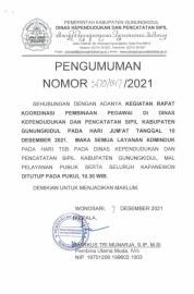 Pengumuman Pelayanan Adminduk